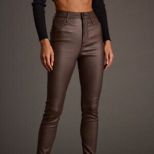 12th Tribe Nixon Mocha Coated Pants Size 26 - Cool "It Girl" LA Brand!